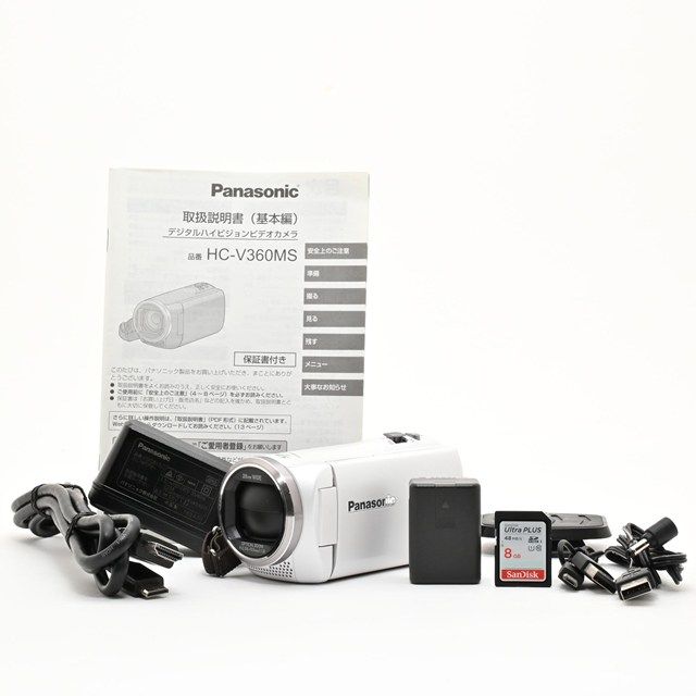 美品＞ Panasonic HDビデオカメラ V360MS ホワイト｜動作良好｜外観