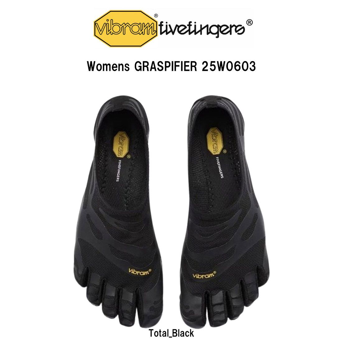 Vibram FiveFingers(ビブラムファイブフィンガーズ)レディース 五本指シューズ 軽量 超薄型 トレーニング 運動 ジム 屋内 ブラック GRASPIFIER 25W0603
