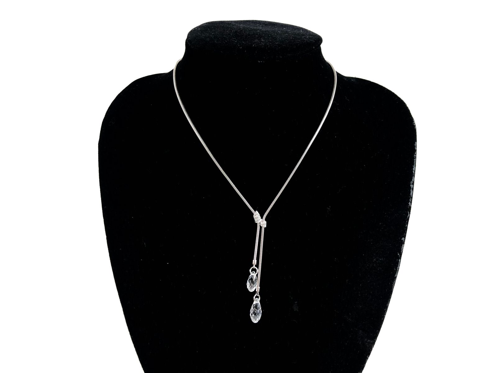 美品　スワロフスキー　SWAROVSKI　Gillian Y　クリスタル　ネックレス　クリア×シルバーカラー　送料無料