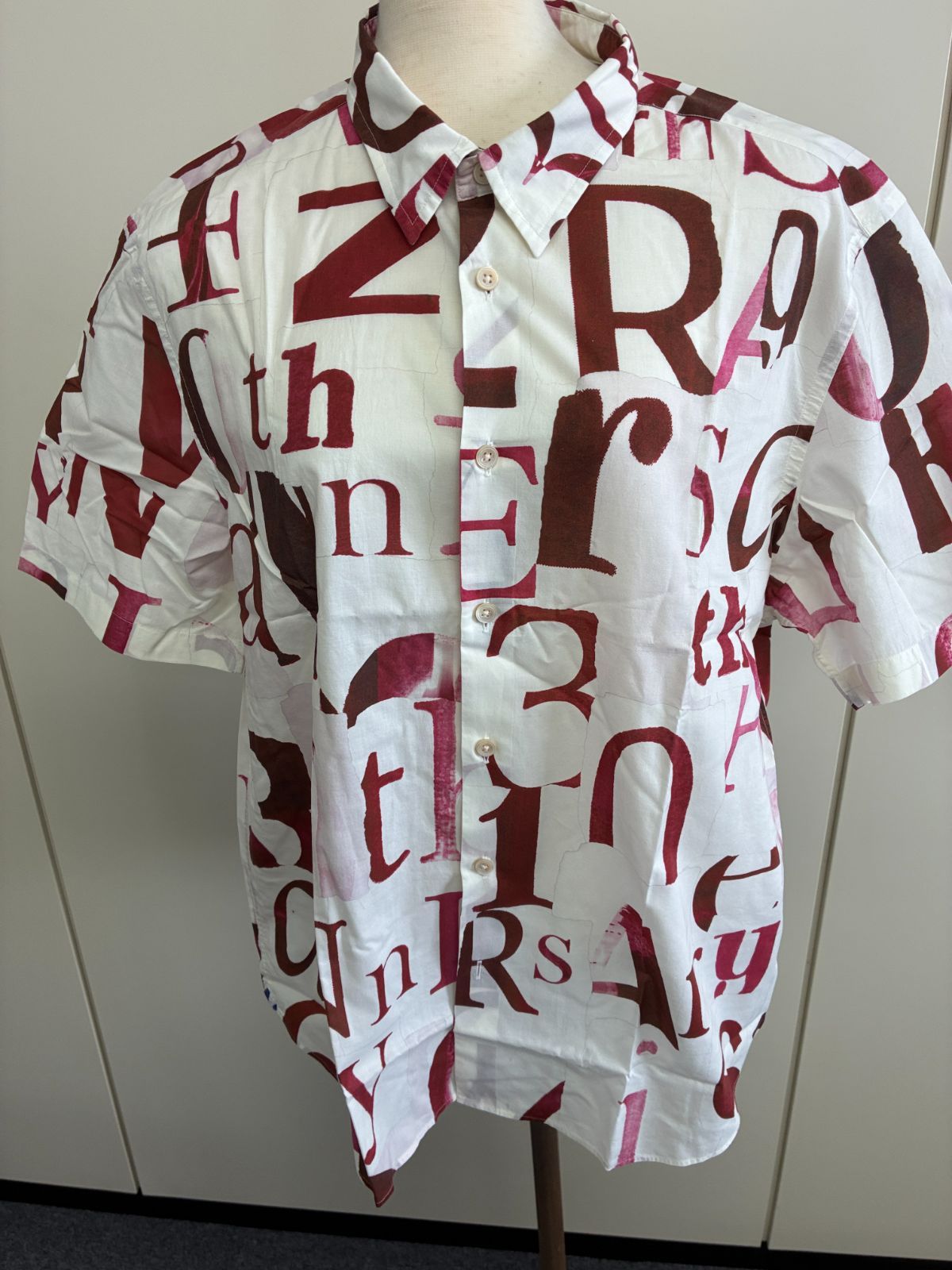 【クリーニング済】Paul Smith COLLECTION ポールスミスコレクション ロゴ総柄 半袖シャツ XL