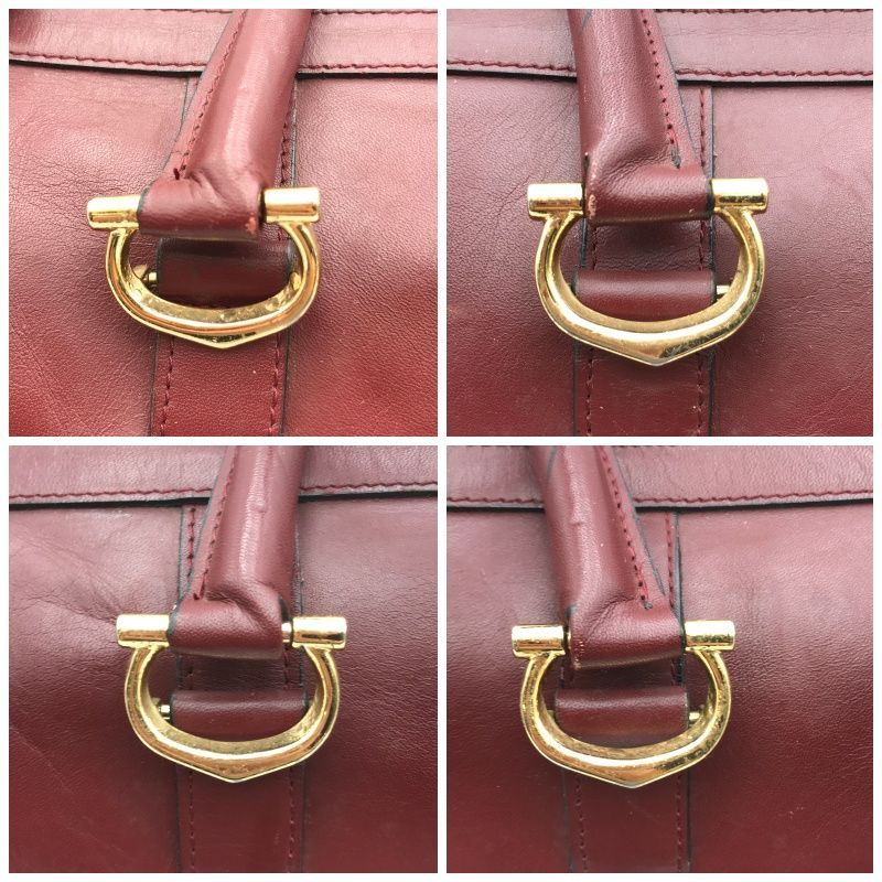Cartier カルティエ ボストンバッグ マストライン レザー ボルドー系