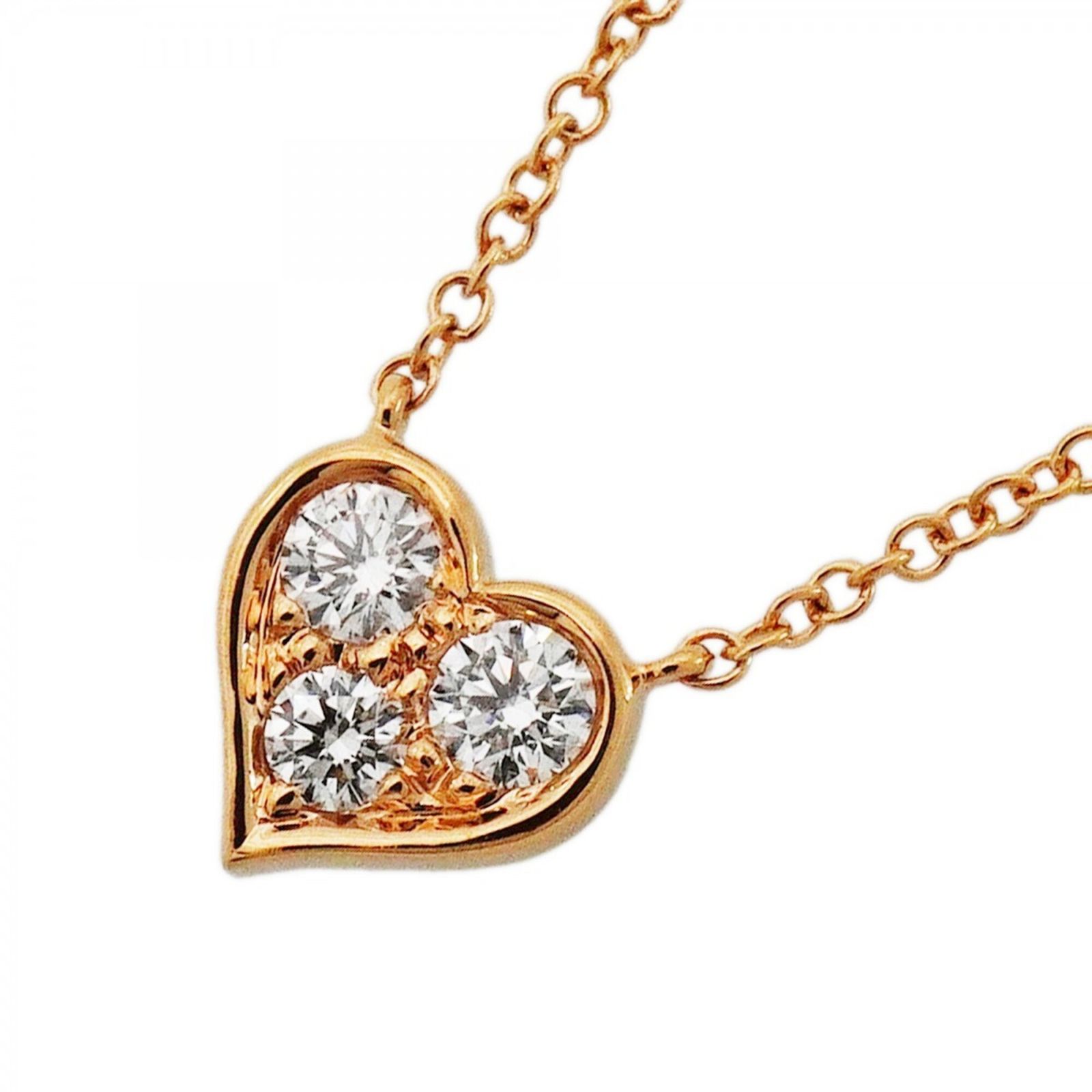 ティファニー(Tiffany) ティファニー ネックレス センチメンタルハート 3PD 18KPG ピンクゴールド ダイヤモンドレディース