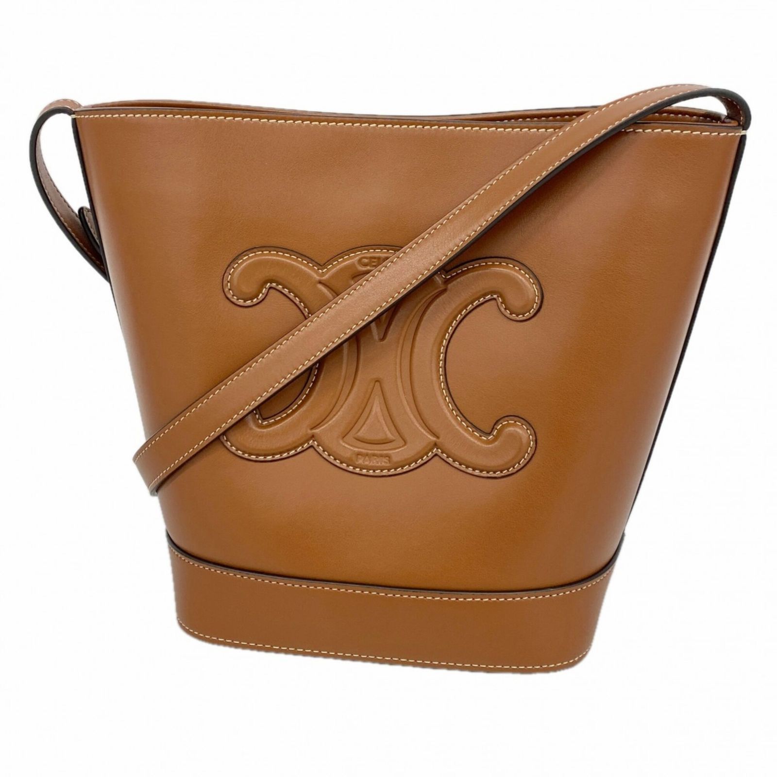 セリーヌ(Celine) セリーヌ ショルダーバッグ トリオンフ キュイル スモールバケット レザー ブラウン レディース
