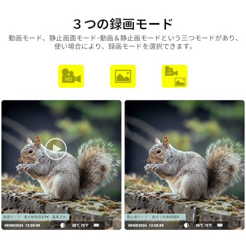 KJK トレイルカメラ 小型 防犯カメラ 野生動物監視カメラ 2台入り 動画
