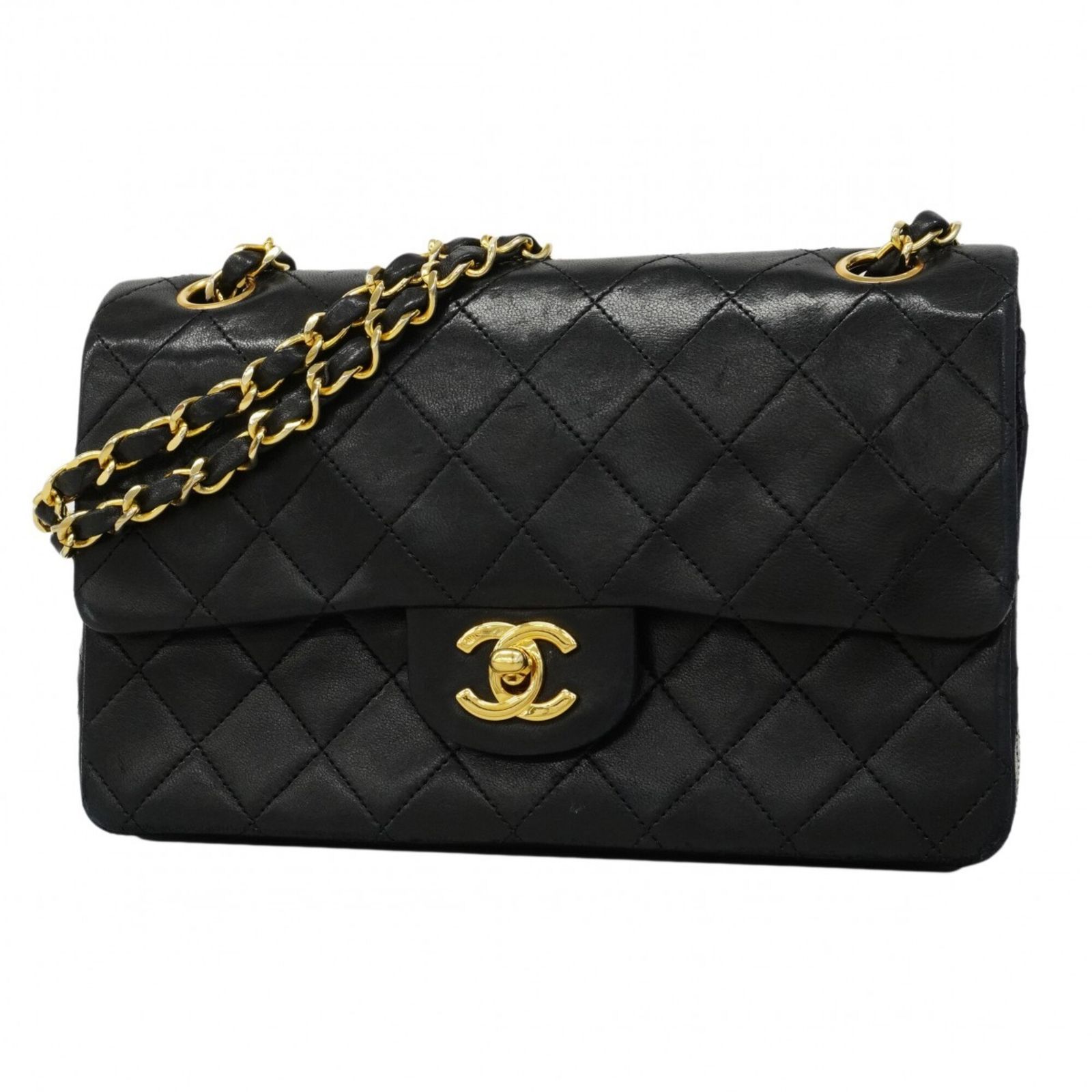 シャネル(Chanel) シャネル ショルダーバッグ マトラッセ Wフラップ Wチェーン ラムスキン ブラック レディース 283,766円