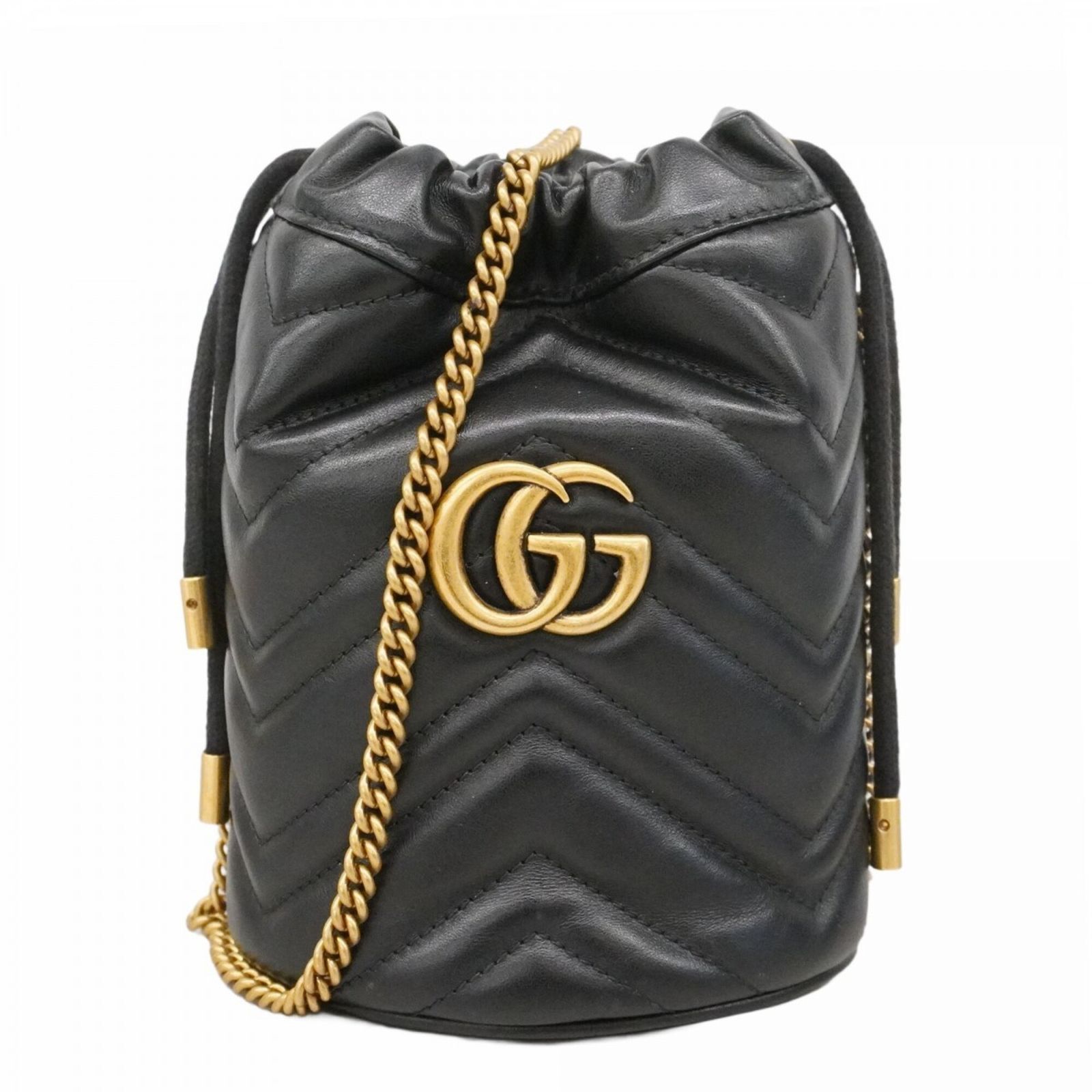 グッチ(Gucci) グッチ ショルダーバッグ GGマーモント 575163 レザー ブラック レディース P2895206