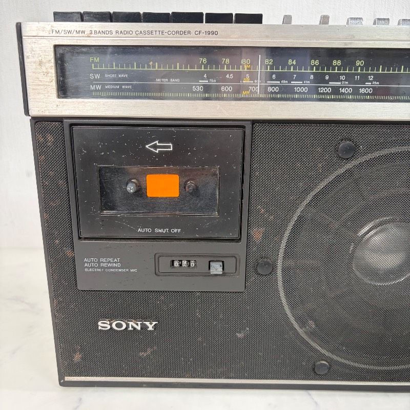 ジャンク】SONY ソニー CF-1990 FM/SW/MW 3バンドラジカセ ラジオ