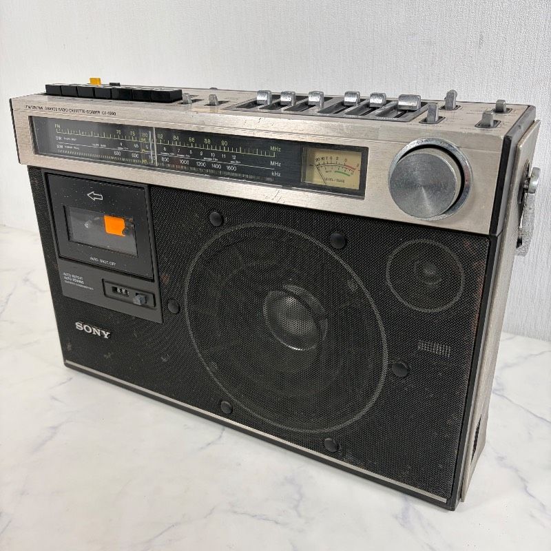 【ジャンク】SONY ソニー CF-1990 FM/SW/MW 3バンドラジカセ ラジオカセットレコーダー 513T