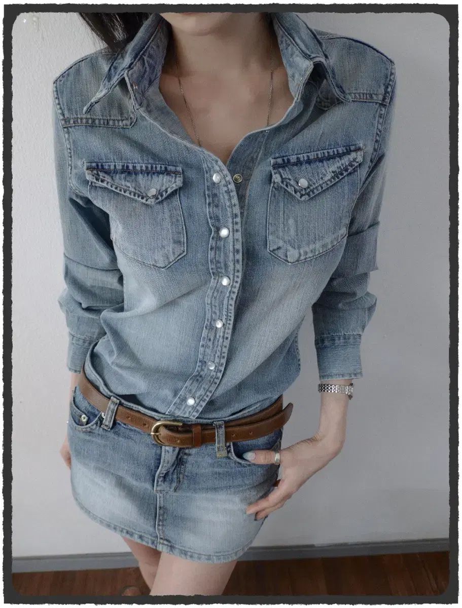 PALE JADE(ペイルジェイド) Hand Brush Vintage Denim Shirts デニム