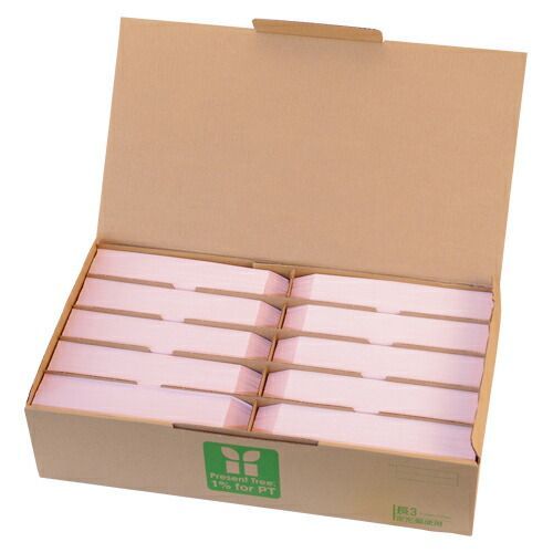 カラー上質長3封筒90g桜色〒枠テープ付10550【寿堂】