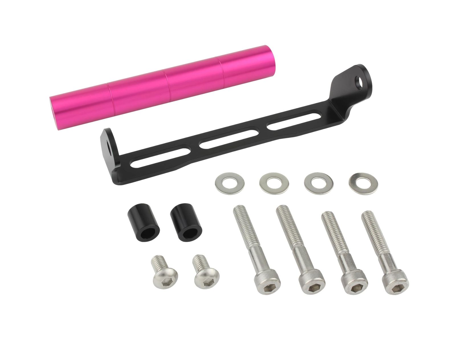 新品 ポッシュフェイス(POSH FAITH) バイク用品 スマートフォンホルダーマウントステー ハンドルポスト取付タイプ バーハンドル車ユニバーサル ピンク 500279-32