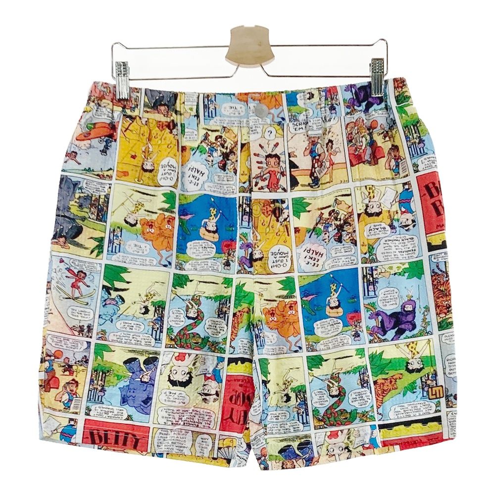 サイズ：L LOUD MOUTH ラウドマウス ×Betty Boop 2026年モデル ハーフパンツ サッカー地 ベティーズコミック 総柄 ホワイト系 [240101687240] ゴルフウェア メンズ ストスト