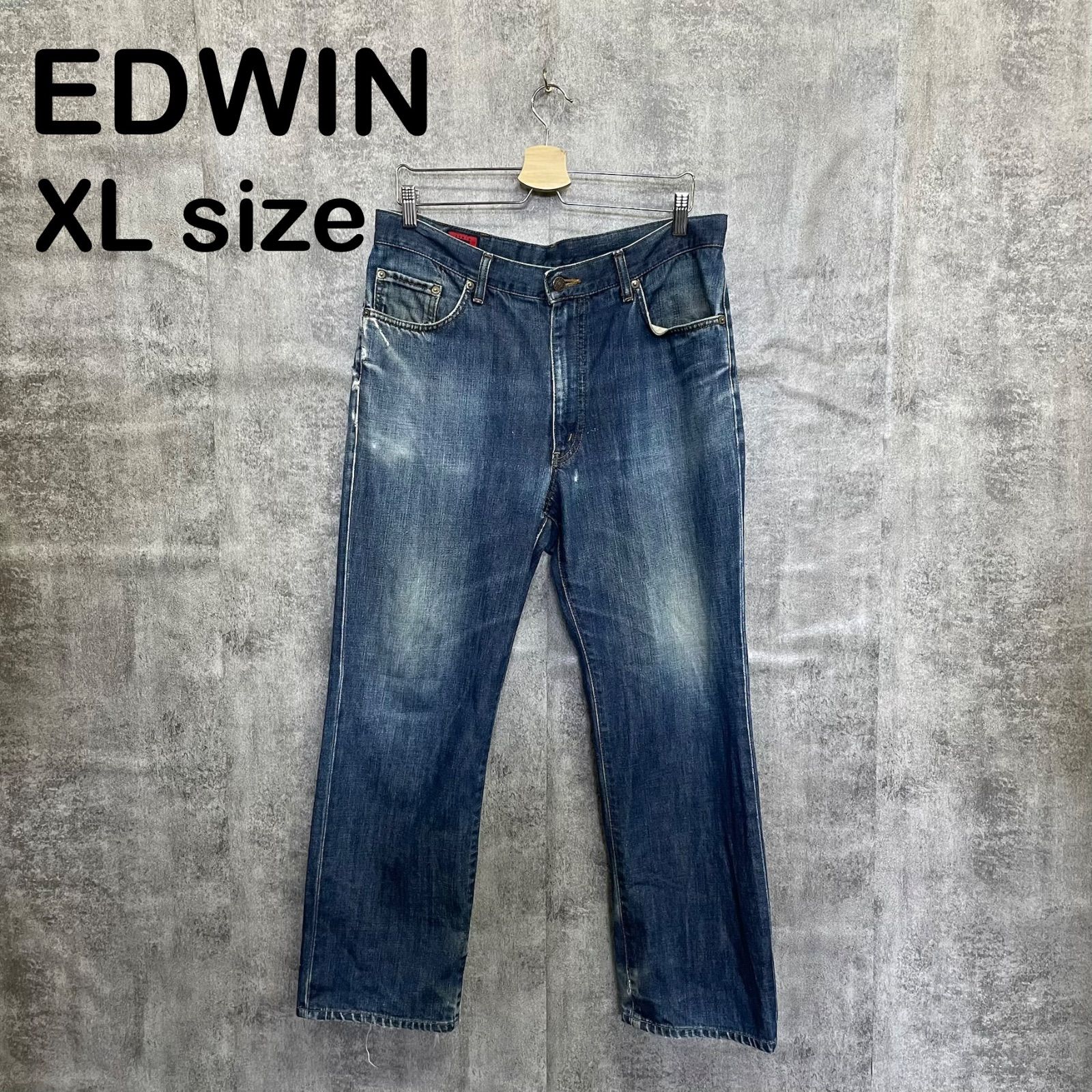 U-273】EDWIN エドウィン 503 デニムパンツ XL インディゴ フェード 色 