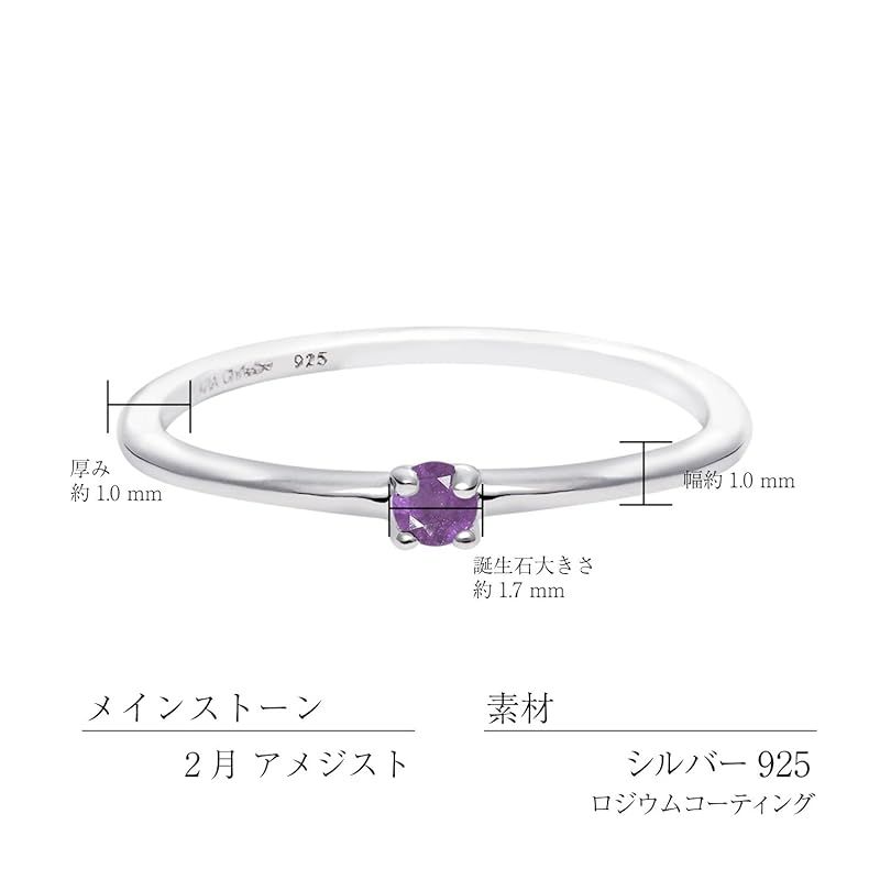 キッズファッション小物 [ララクリスティー] ピンキーリング レディース シルバー925 シルバー 誕生石 アメジスト 2月 sv925 リング 指輪 11号 0