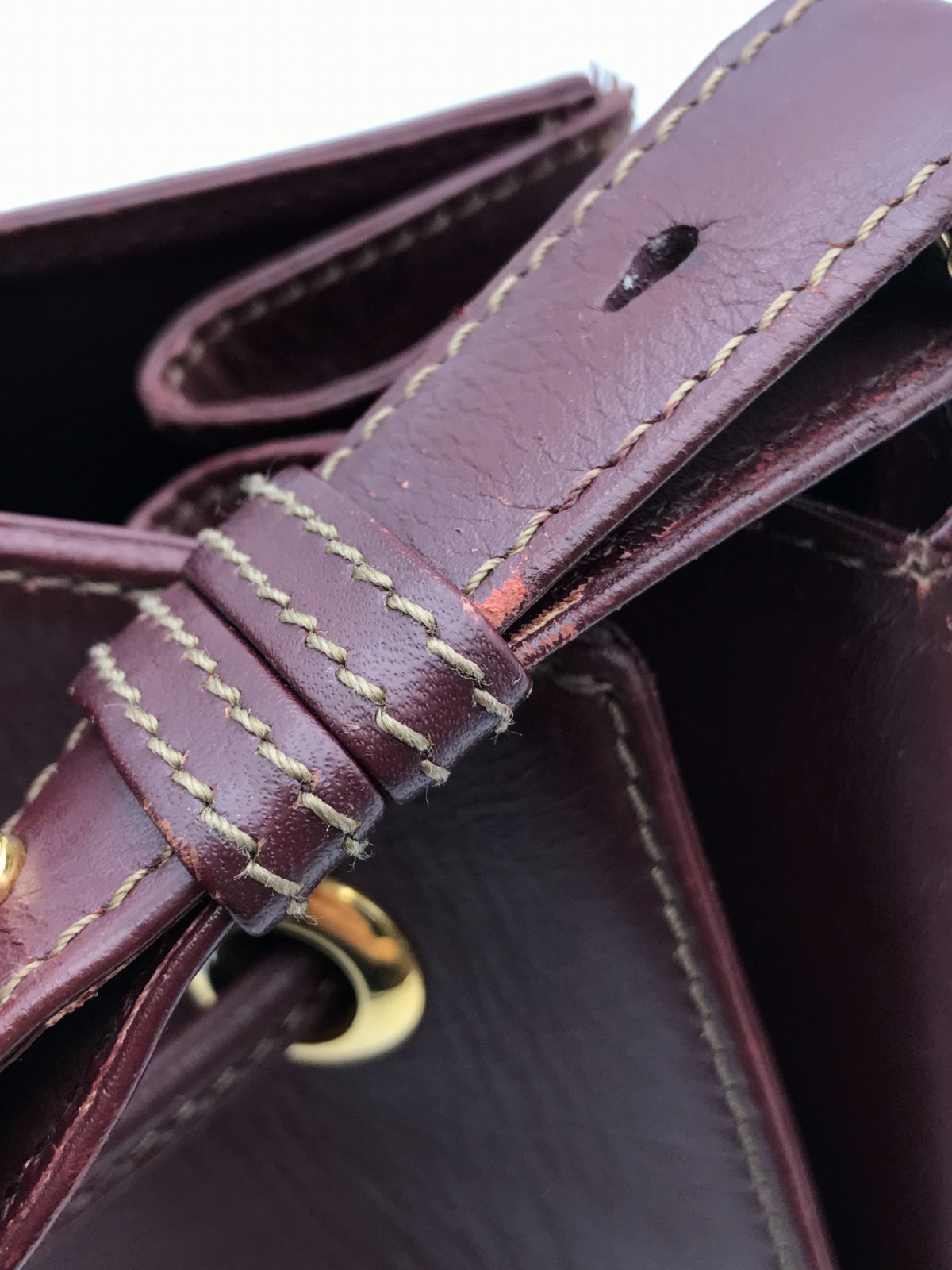 希少 Cartier カルティエ ショルダーバッグ マストライン 巾着 クロス