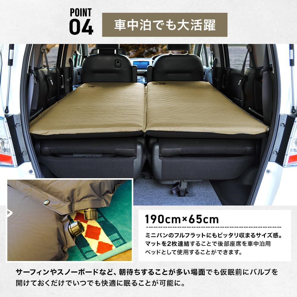 新品 WAQ キャンプマット 車中泊マット 厚手 8cm コンパクト R値 6.0