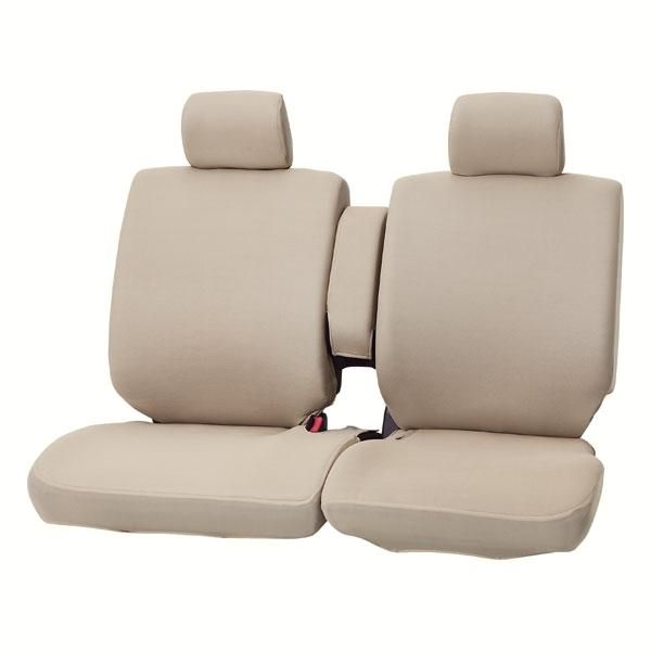 【送料無料】シートカバー 軽ベンチシート フロント 汎用 運転席 助手席 2枚セット 肘掛カバー付 カラードカバー 伸縮 ニット 素材 ベージュ ボンフォーム 4055-59BE