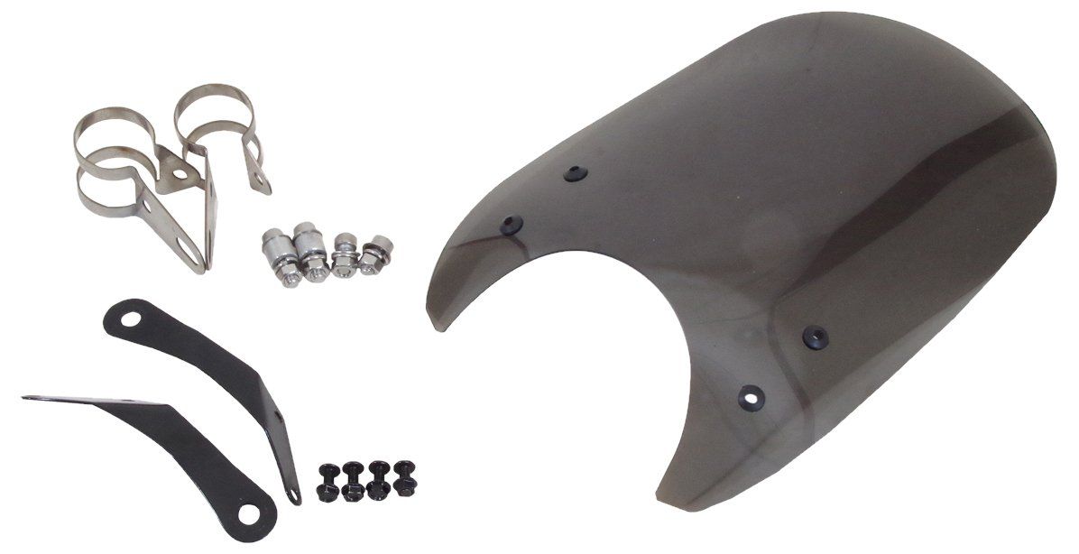 新品 ワールドウォーク ドラッグスター400用 フォークマウントスクリーン ロング スモーク ws-26-4ls