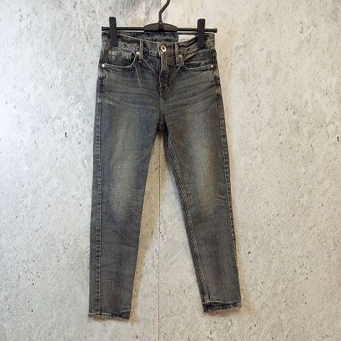 upper hights アッパーハイツ ジーンズ ダメージ ウォッシュ加工 スキニー 美脚 グレー サイズ21 〇□☆