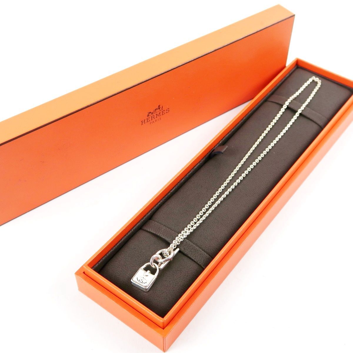 【美品】HERMES エルメス エブリン ネックレス H シルバー 925刻印 ブランドアクセサリー【UQ14】 54,000円