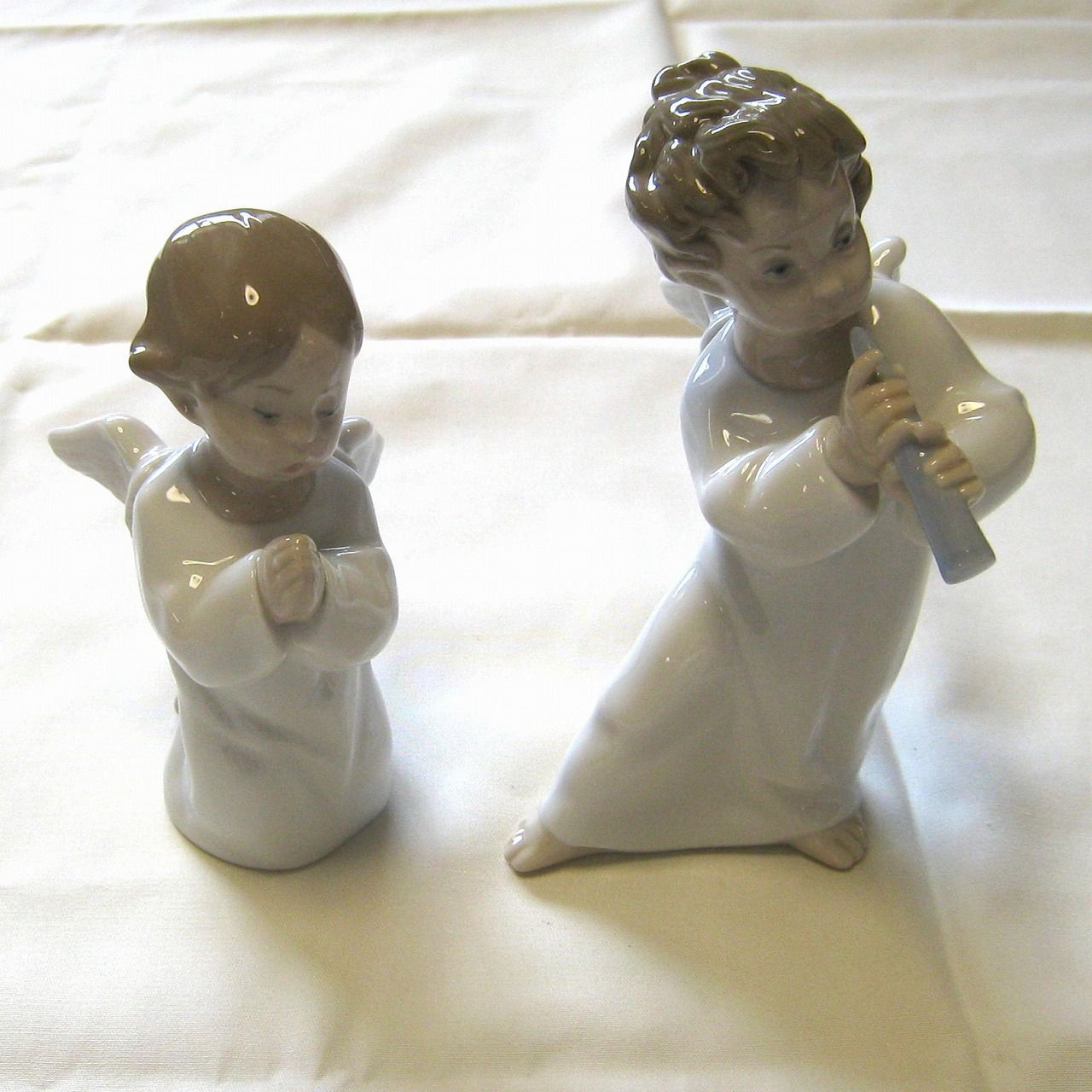 2体セット LLADRO リヤドロ 笛を吹く天使 祈る天使 フィギュア 陶器 