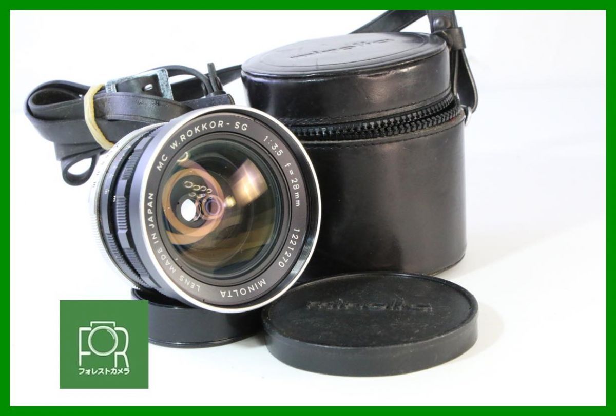【動作保証・点検済】良品■希少初期型■MINOLTA W.ROKKOR-SG 28mm F3.5■純正前後キャップ・ケース付き■AC1121