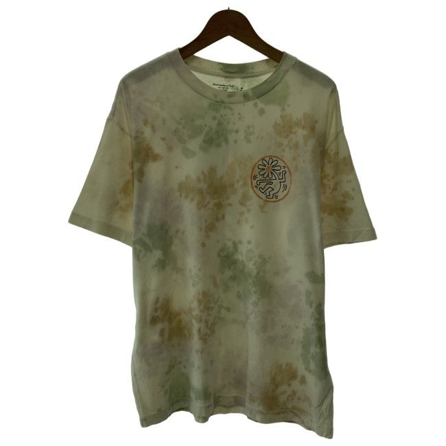 【中古】　Abercrombie&Fitch　Tシャツ　半袖　カットソー　トップス　クルーネック　プリント　キースヘリング　両面プリント　アメカジ　古着　/1580