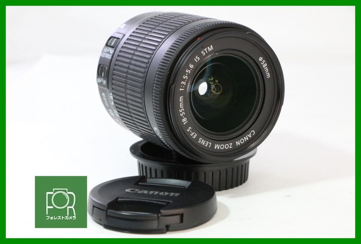 【動作保証・点検済】良品■Canon EF-S 18-55mm F3.5-5.6 IS STM 406204031899■前後キャップ付き■5282