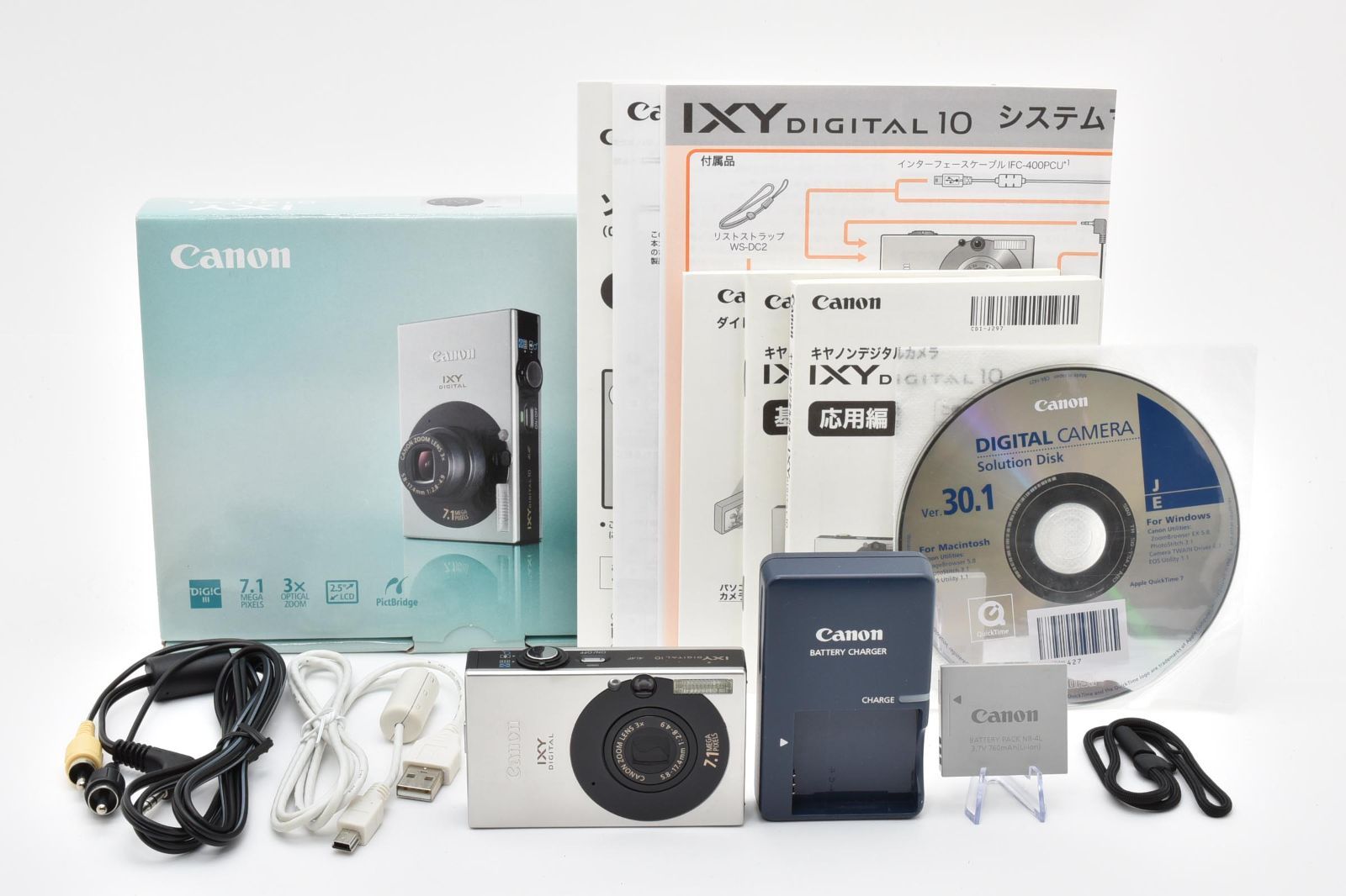 ■ ほぼ新品 ■ キヤノン　Canon IXY DIGITAL 10 ブラック PC1228 《動作確認済》 パンダカラー コンパクト デジタル カメラ #A1181