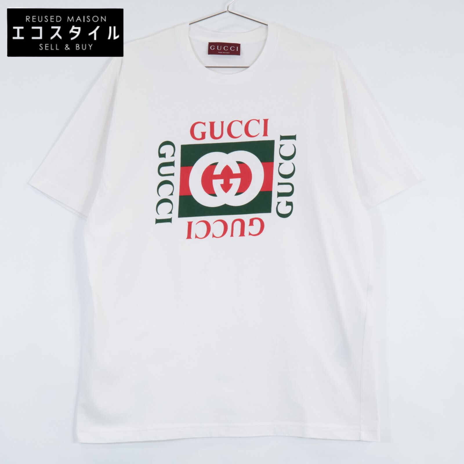 GUCCI グッチ 【国内正規】788093 GGロゴプリント 半袖Tシャツ/ L