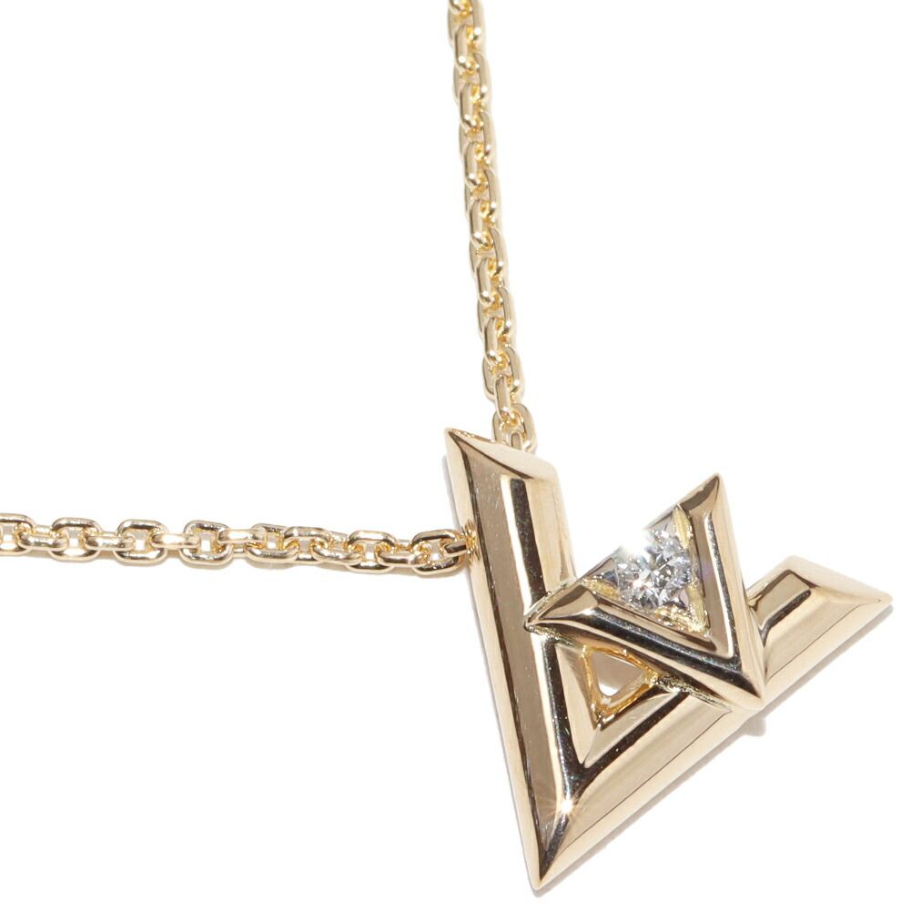 ルイヴィトン ペンダントネックレス K18YG ダイヤ1P(0.03ct) LVヴォルトワン PM ペンダントネックレス Q93805