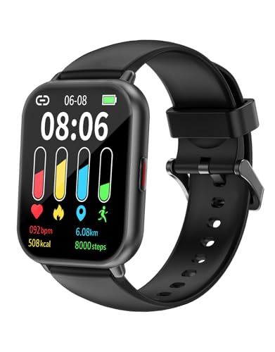 スマートウォッチ iPhone/Android対応 Bluetooth5.4 通話機能付き 1.85インチ 大画面 腕時計 歩数計 Smart Watch 着信電話通知 IP68防水 アラーム タイマー ストップウォッチ 天気予報 200+種類運動モード 技e