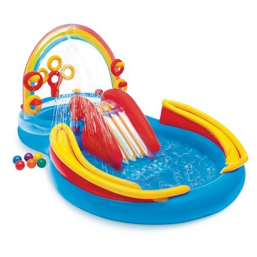 INTEX(インテックス) レインボーリングプレーセンター 楕円形 マルチカラー 297×193×135cm 57453 [日本正規品] ME-7019e