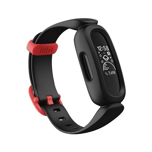 Fitbit Ace 3 ブラック-スポーツレッド 日本正規品 1年 お子様向けトラッカー 最大8日間のバッテリー 睡眠計測e