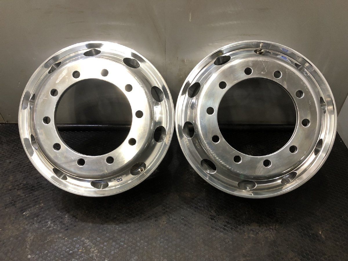 新車外し ALCOA アルコア トラック アルミホイール 22.5インチ 2本 22.5×7.50 7.5J10HPCD335+162 iso式 平面座 　(VHS152)