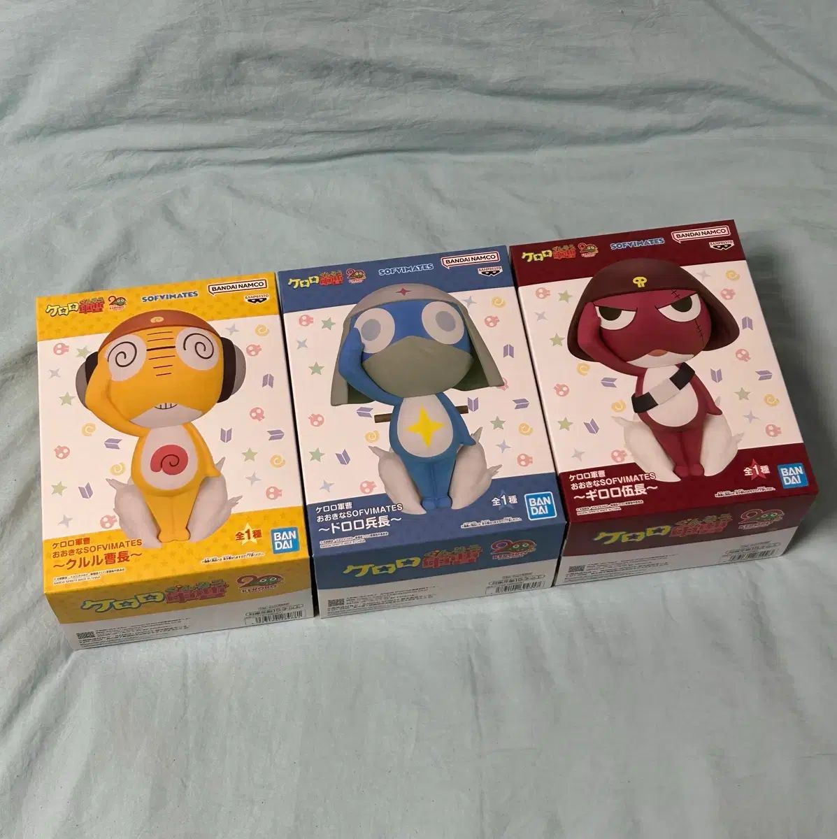 ケロロ BANDAI バンダイ ギロロ、ドロロ、クルル ソフトビニール フィギュア 3種セット / 未開封