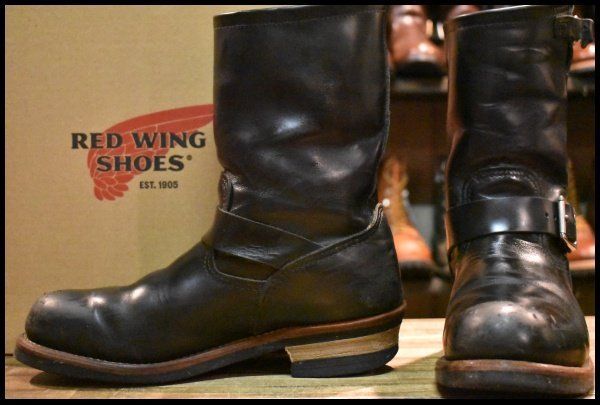 【8D 箱付 良品 12年】レッドウィング 2268 エンジニア 黒 ブラッククローム スチールトゥ ブーツ redwing HOPESMORE【GE346】