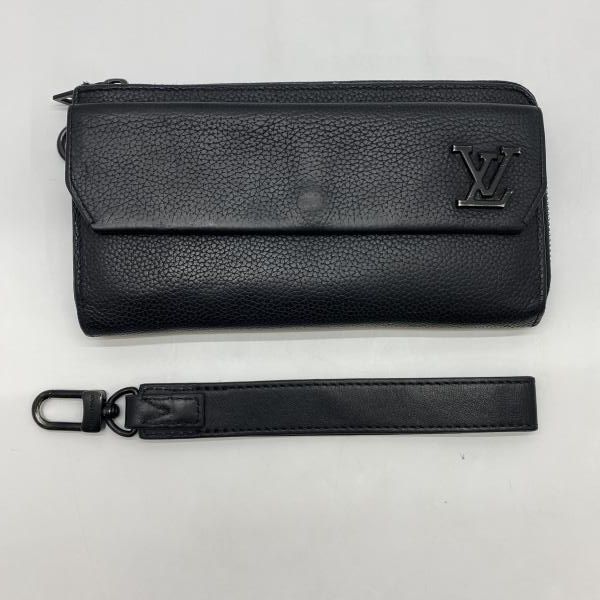 【中古】LOUIS VUITTON アエログラム ジッピーウォレット ブラック M69831（ICチップ確認済）ルイヴィトン[24]