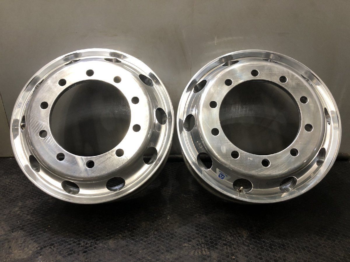 新車外し ALCOA アルコア トラック アルミホイール 22.5インチ 4本 22.5×7.50 7.5J10HPCD335+162 iso式 平面座 　(VHI248)
