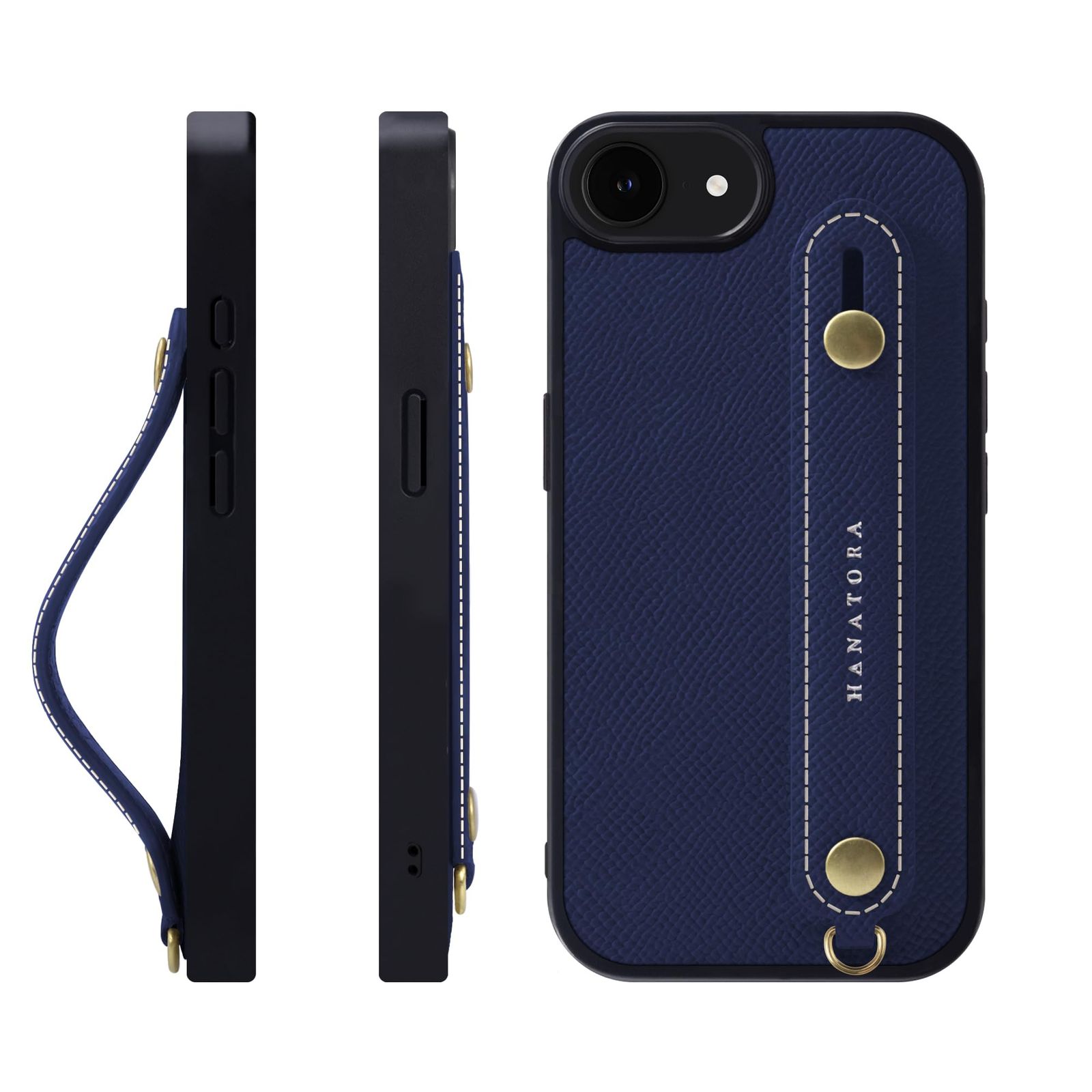 新品 HANATORA for iPhone 17e 16e ケース 本革 耐衝撃 背面ベルト 