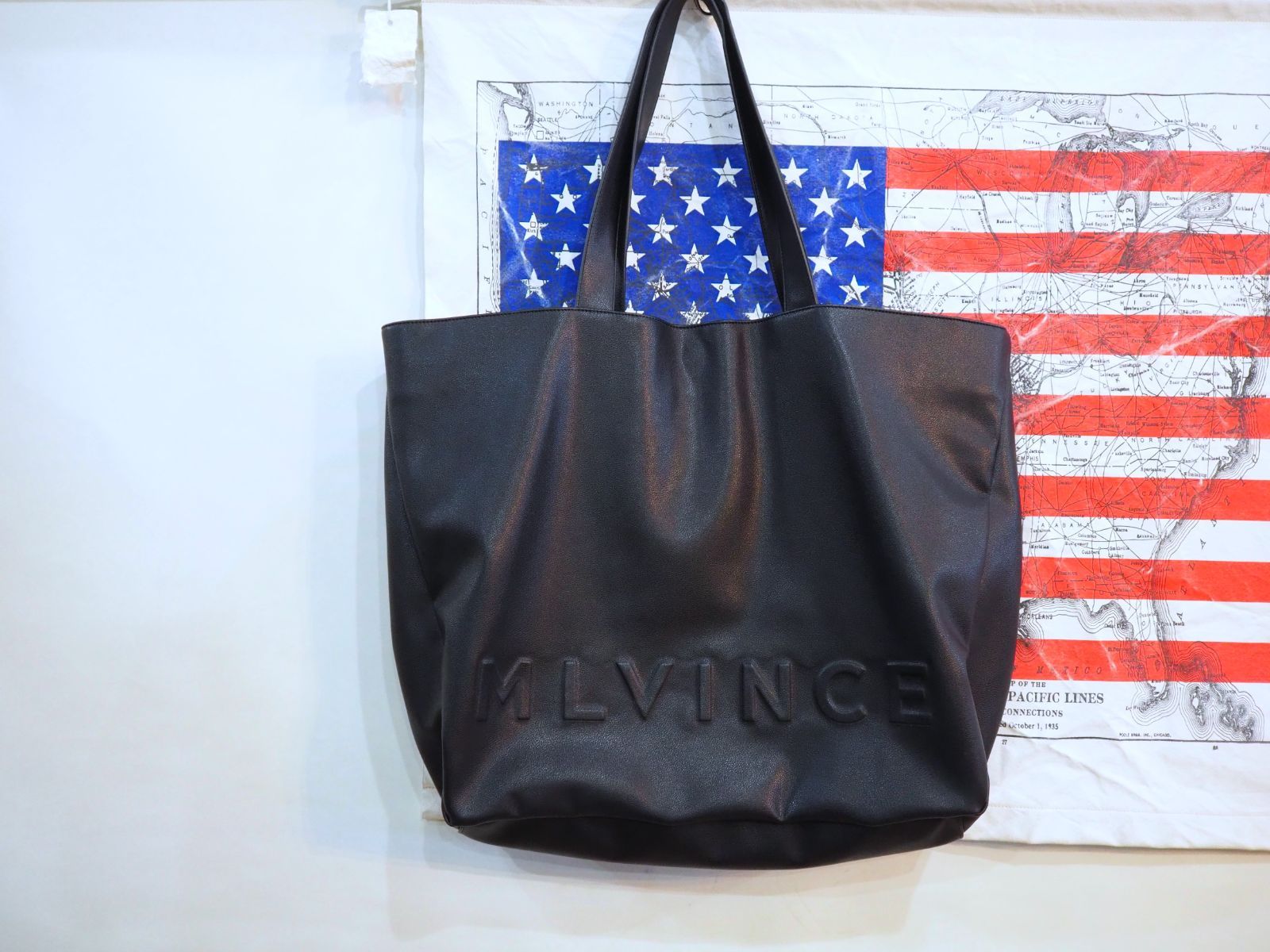 新品同様◆MLVINCE メルヴィンス faux leather big tote bag レザー ビッグトート ブラック◆