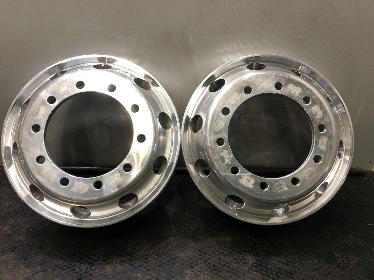 新車外し ALCOA アルコア トラック アルミホイール 22.5インチ 2本 22.5×7.50 7.5J10HPCD335+162 iso式 平面座 (VHI249)