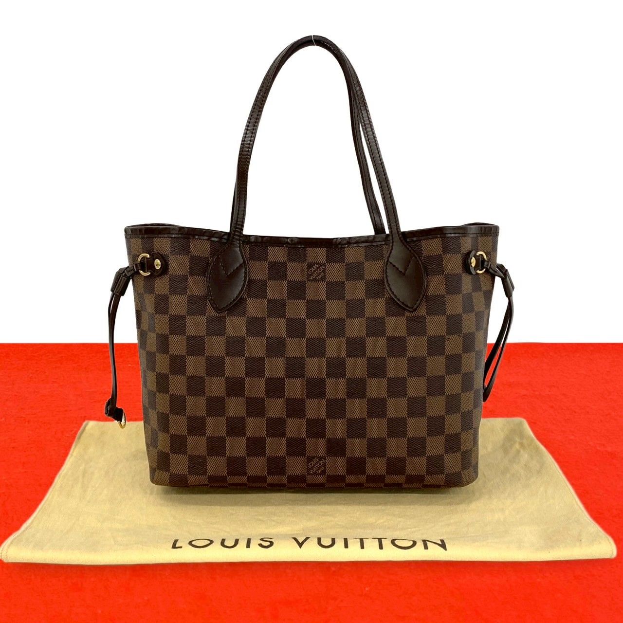 Louis Vuitton ダミエハンドバッグ 保存袋付き 極 美品 保存袋付 LOUIS VUITTON ルイヴィトン ネヴァーフル PM ダミエ