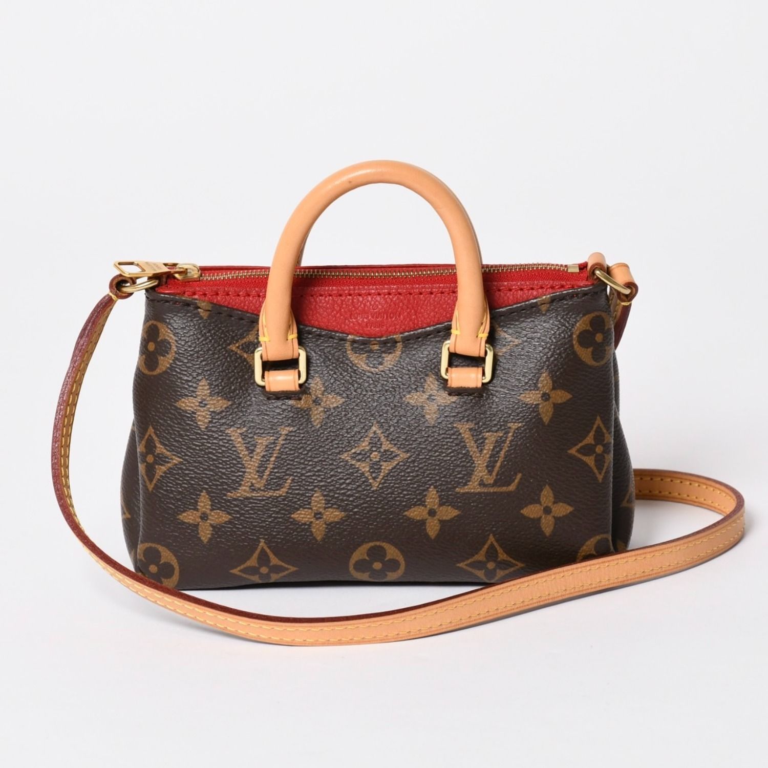 極美品 LOUIS VUITTON ルイヴィトン ナノパラス Ｍ61254 2WAY ハンドバッグ ショルダーバッグ 中古 4a001982