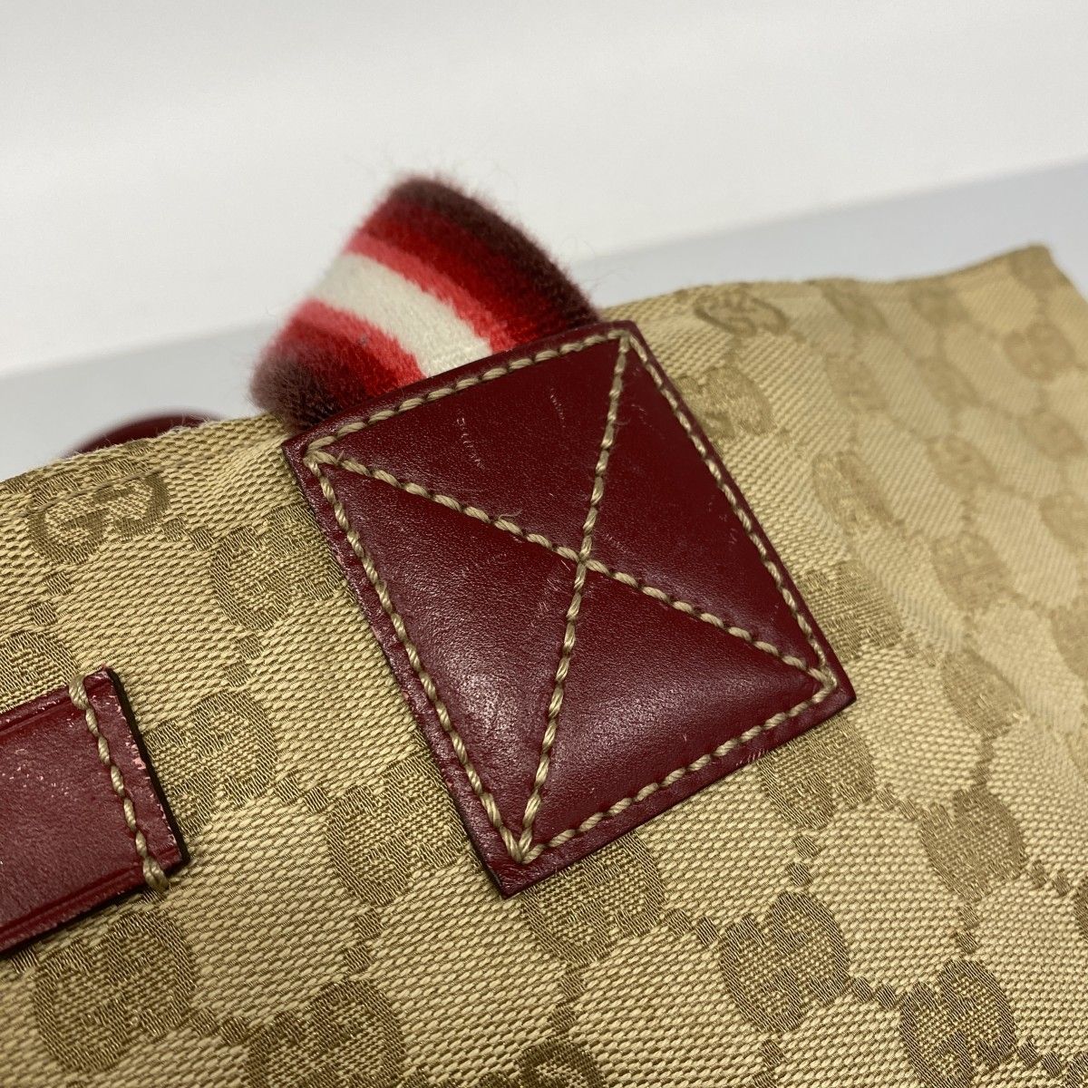 【6ed3653】グッチ ハンドバッグ GGキャンバス 131230 キャンバス ベージュ レッド シャンパンゴールド金具【中古】レディース