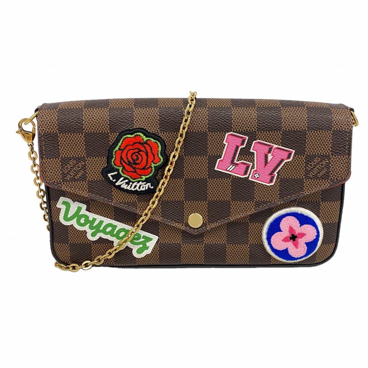 【6ed3747】ルイヴィトン ショルダーウォレット ダミエ ポシェットフェリシーGM N60129 エベヌ【中古】レディース