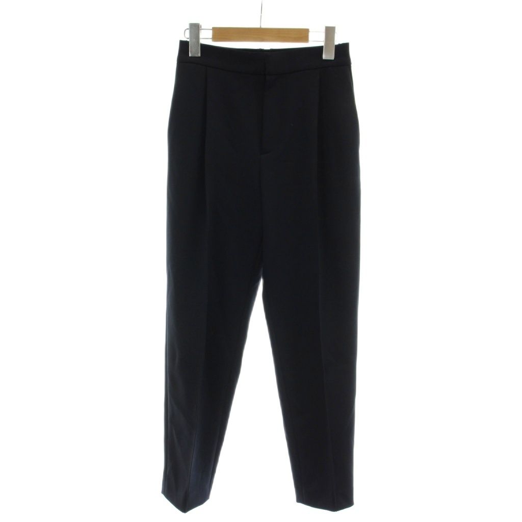 ユナイテッドアローズ UNITED ARROWS テーパードパンツ スラックス 36 紺 長ズボン 無地 フルレングス タック 1514-202-4983 /GG