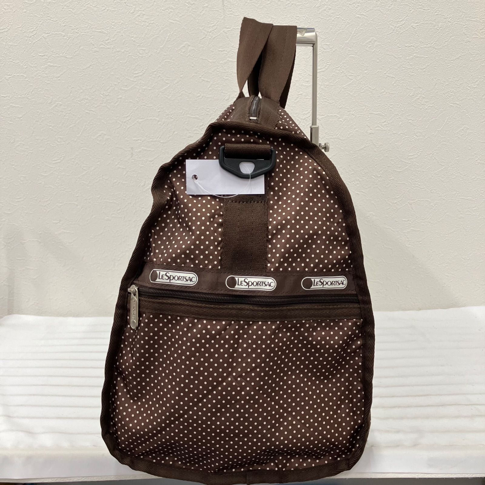 【美品】レスポ　ラージウィークエンダー　ボストンバッグ　ブラウンドット　旅行 2647 LeSportsac レスポートサック ボストンバッグ ラージ