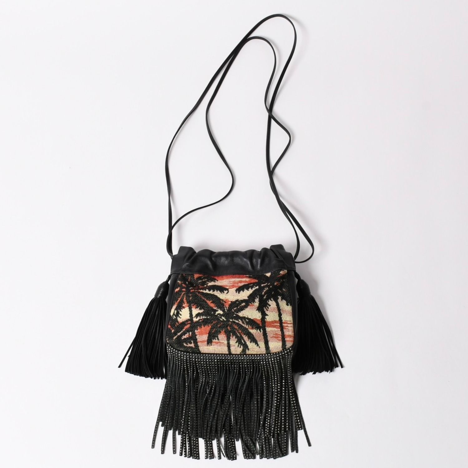 極美品 YSL サンローラン カハラバッグ ショルダーバッグ サンセット フリンジ バケットバッグ スモール 412691 中古 4a002733 59,400円