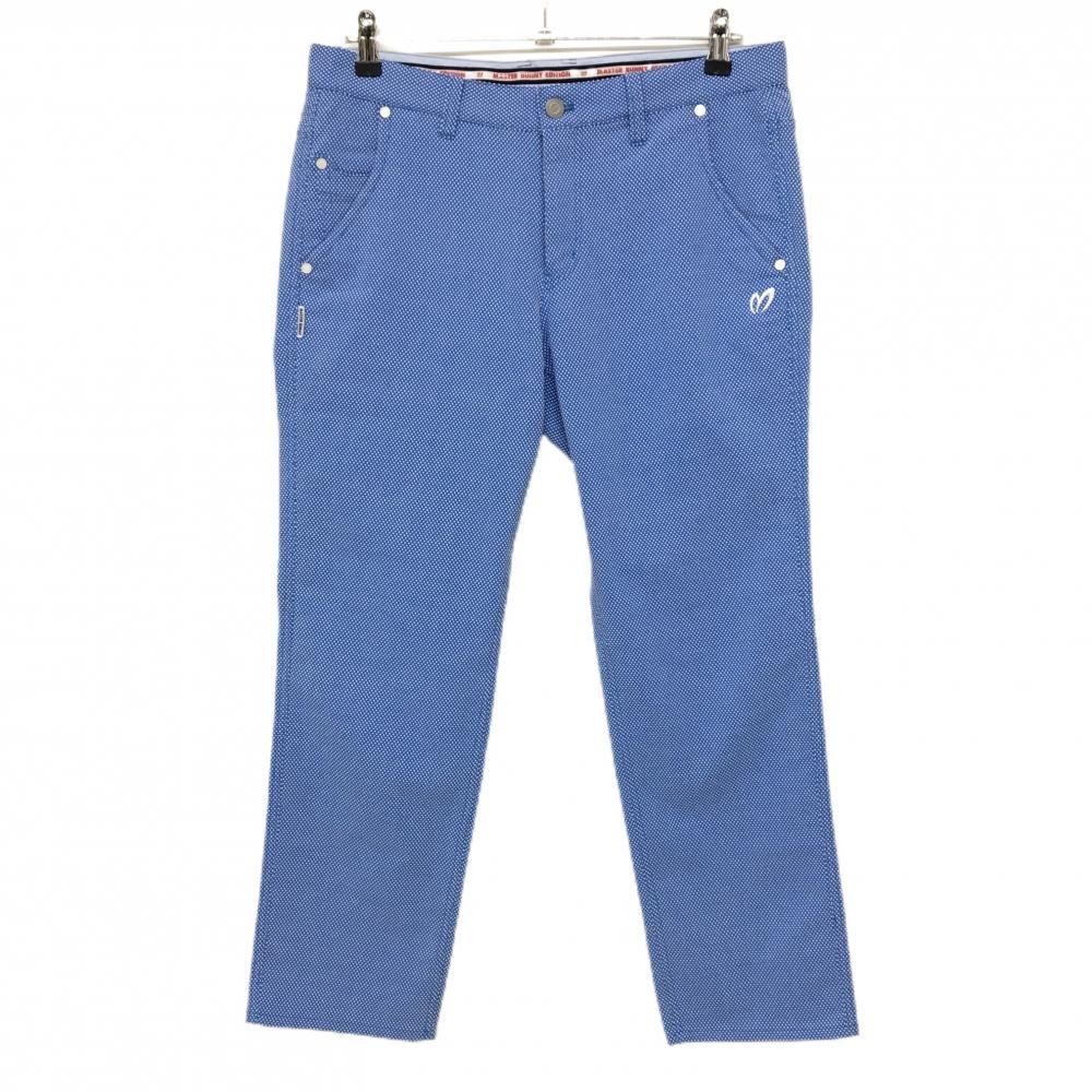 美品】マスターバニー パンツ ライトブルー系×白 総柄 ストレッチ